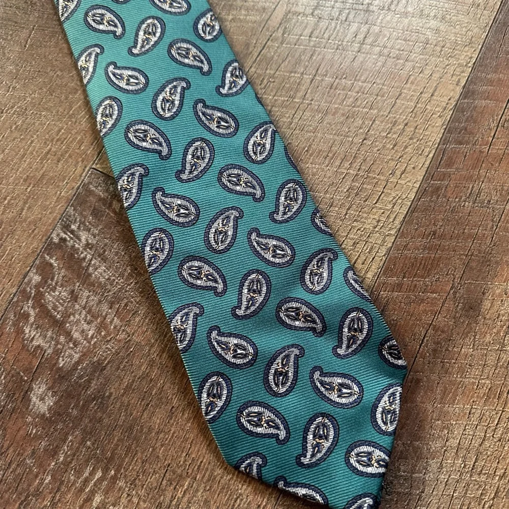 Men's Robert Talbott Teal Paisley Silk Tie One Size